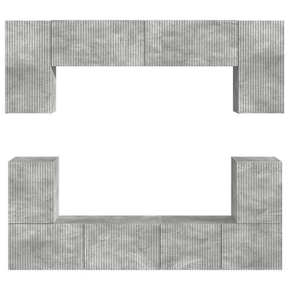 TV Cabinet Set Wall-mounted 5 pcs Concrete Grey Engineered Wood