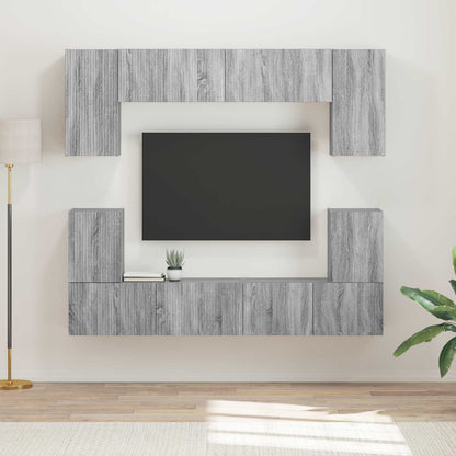 TV Cabinet Set Wall-mounted 5 pcs Grey Sonoma Engineered Wood