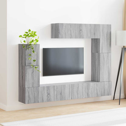 TV Cabinet Set Wall-mounted 5 pcs Grey Sonoma Engineered Wood