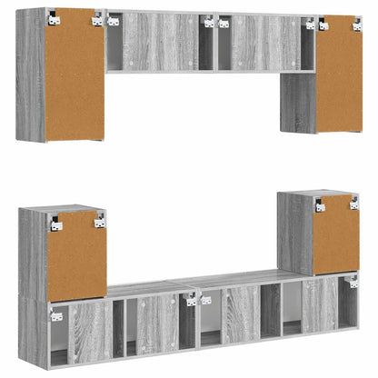 TV Cabinet Set Wall-mounted 5 pcs Grey Sonoma Engineered Wood