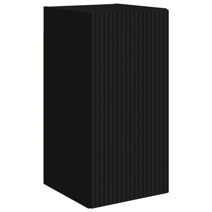 TV Cabinet Set 6 pcs Black Engineered Wood