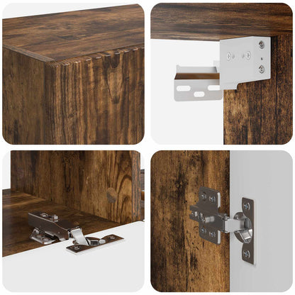 TV Cabinet Set Wall-mounted 6 pcs Smoked Oak Engineered Wood