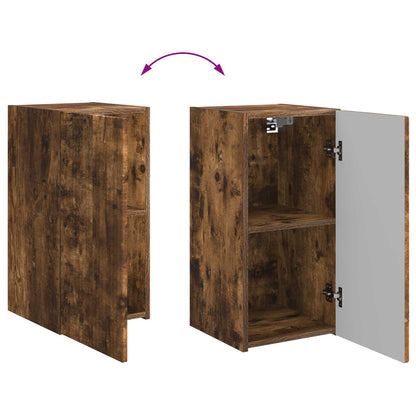 TV Cabinet Set Wall-mounted 6 pcs Smoked Oak Engineered Wood
