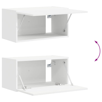 TV Cabinet Set Wall-mounted 5 pcs White Engineered Wood