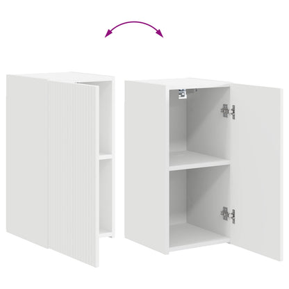 TV Cabinet Set Wall-mounted 5 pcs White Engineered Wood