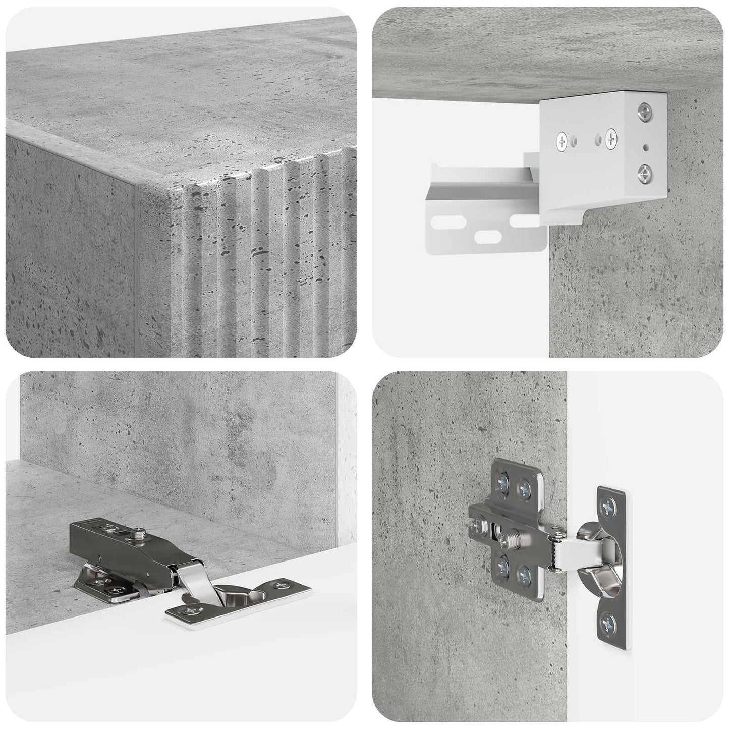 TV Cabinet Set Wall-mounted 5 pcs Concrete Grey Engineered Wood