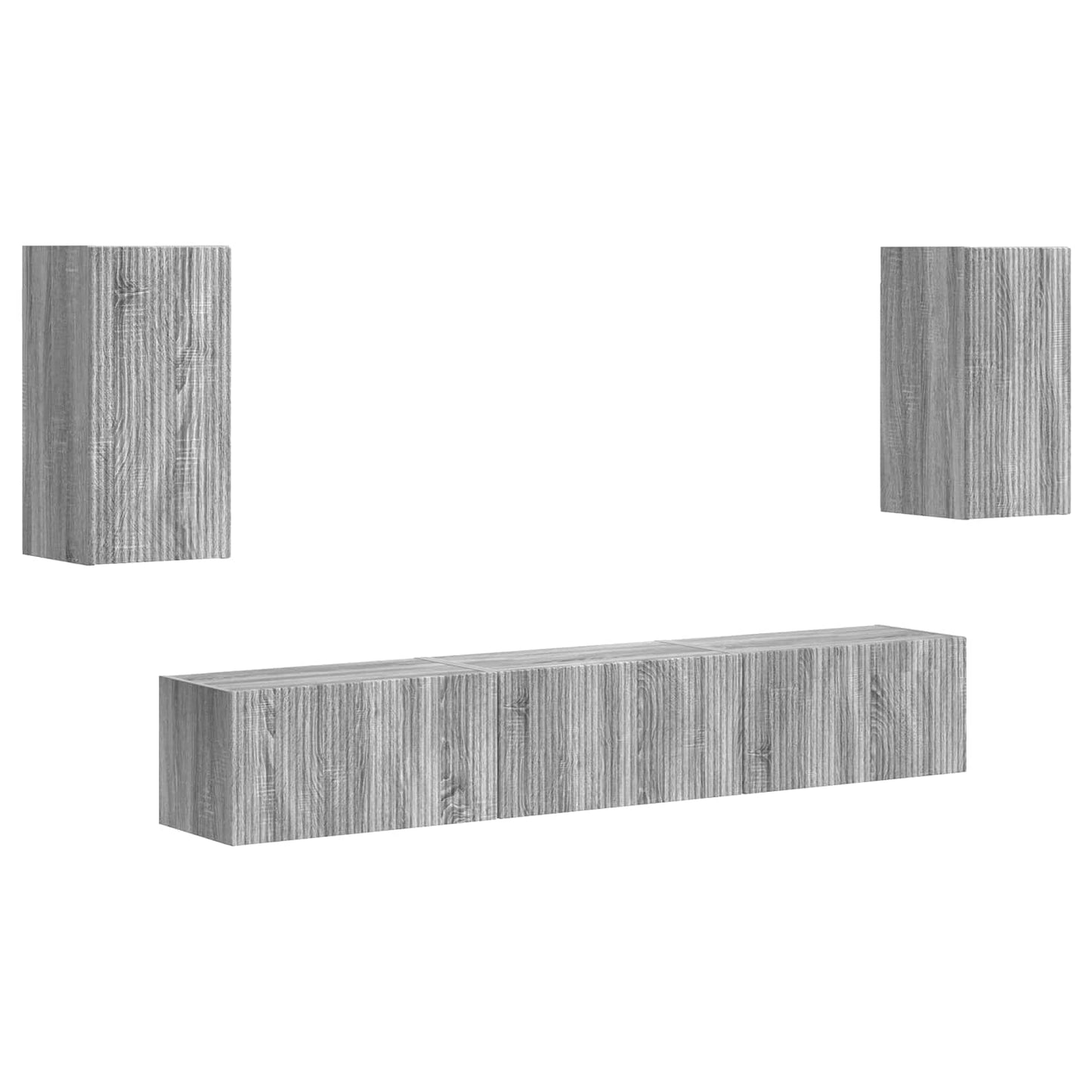 TV Cabinet Set Wall-mounted 5 pcs Grey Sonoma Engineered Wood