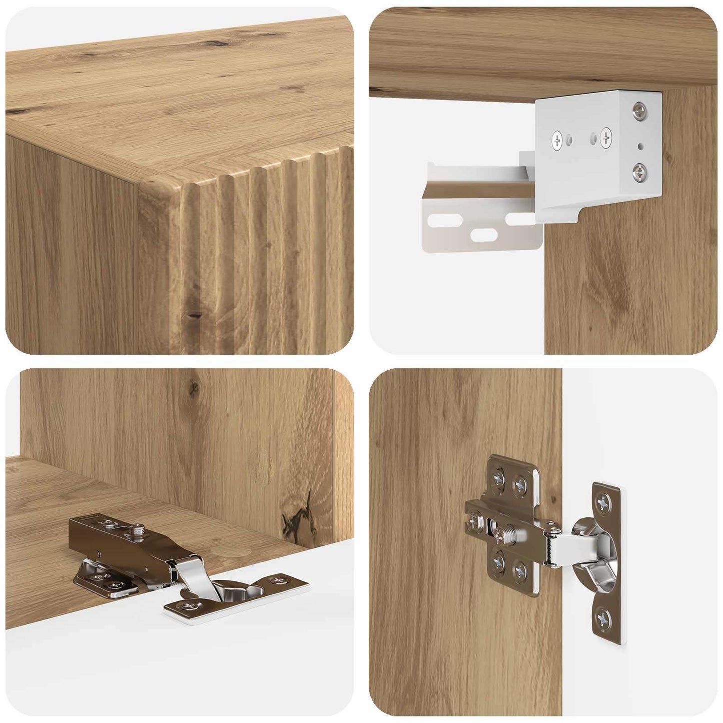TV Cabinet Set Wall-mounted 5 pcs Artisan Oak Engineered Wood