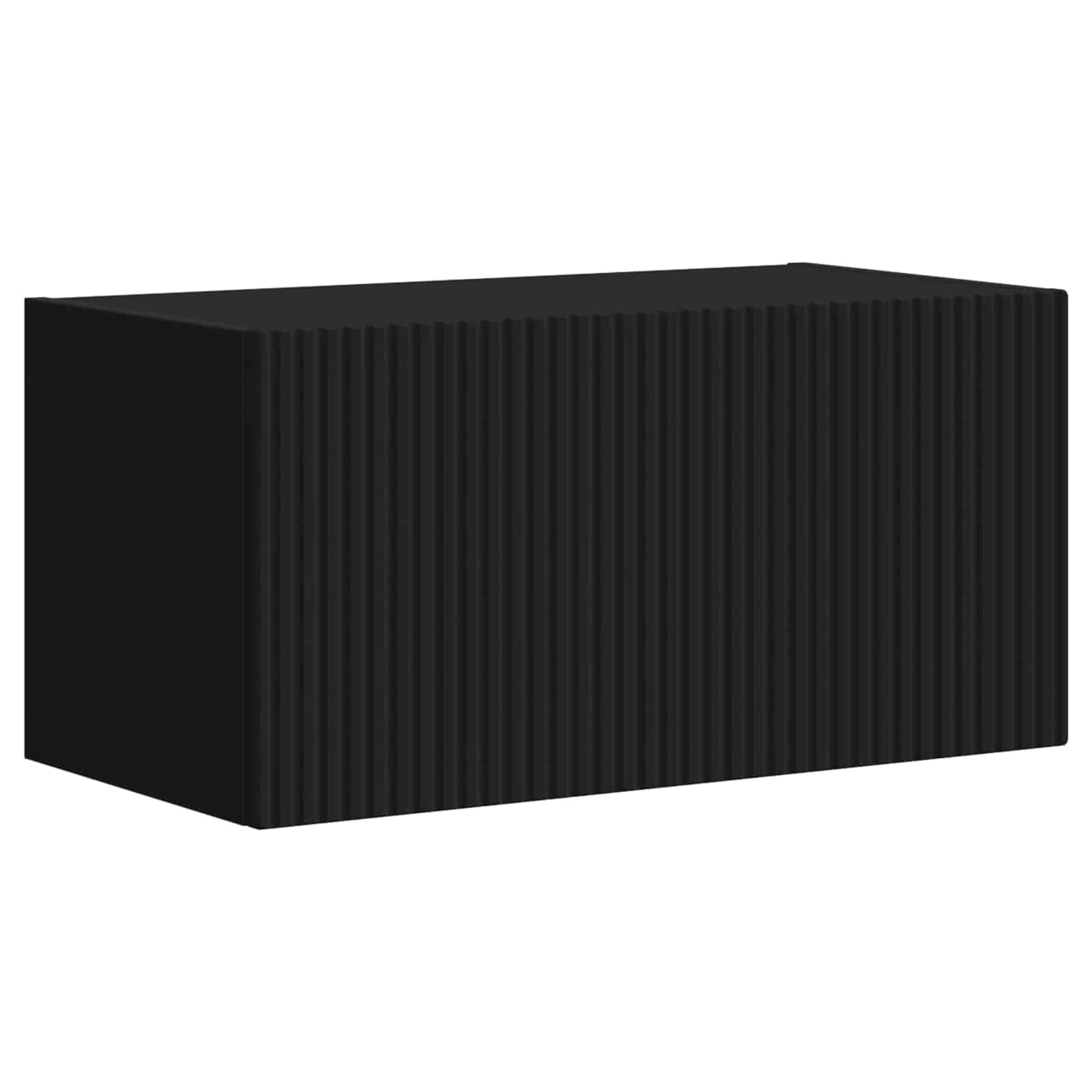 TV Cabinet Set 4 pcs Black Engineered Wood