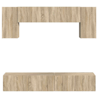 TV Cabinet Set Wall-mounted 4 pcs Sonoma Oak Engineered Wood