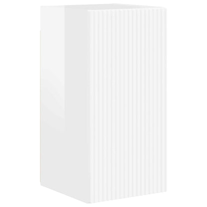 TV Cabinet Set 4 pcs High Gloss White Engineered Wood