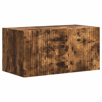 TV Cabinet Set Wall-mounted 4 pcs Smoked Oak Engineered Wood