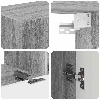 TV Cabinet Set Wall-mounted 4 pcs Grey Sonoma Engineered Wood