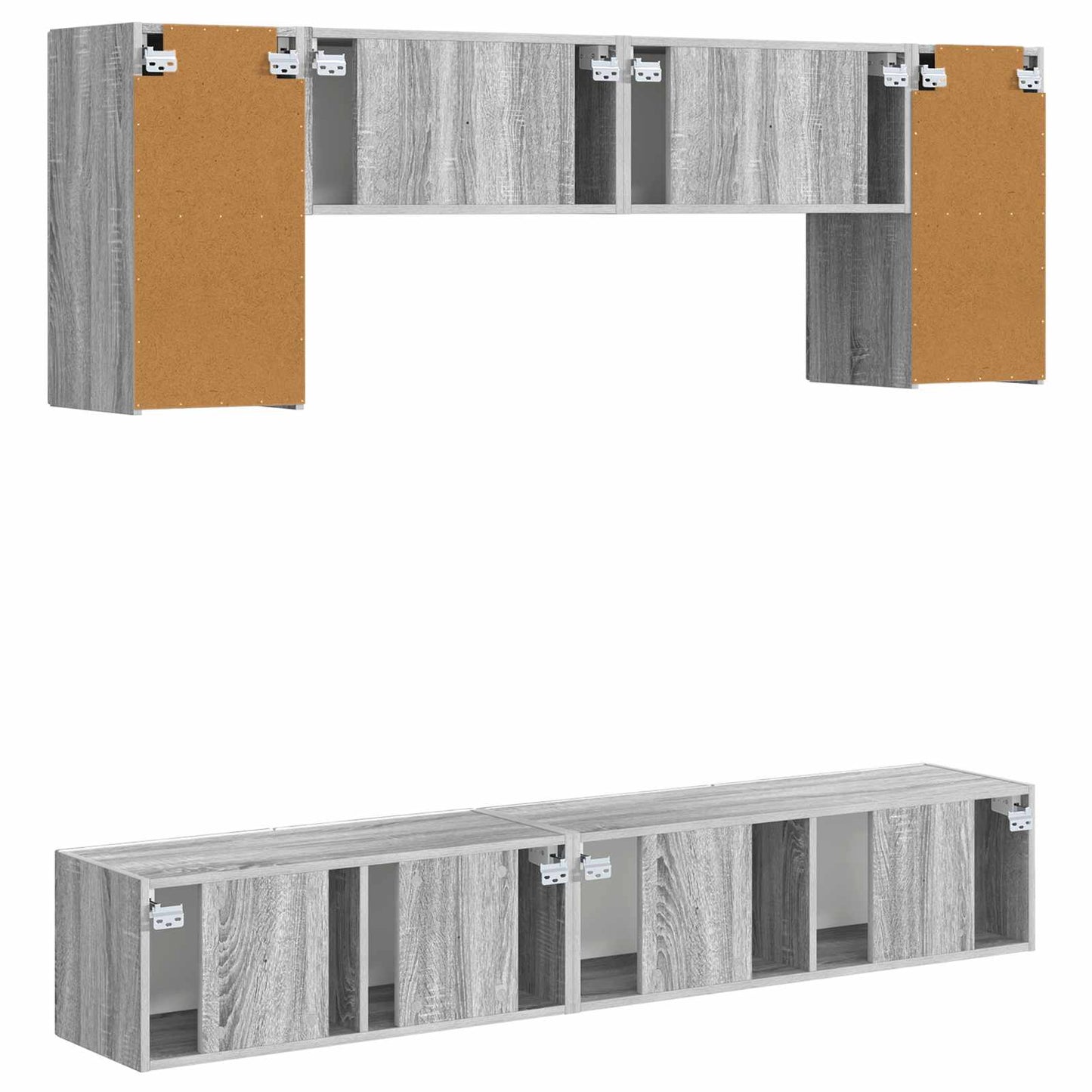 TV Cabinet Set Wall-mounted 4 pcs Grey Sonoma Engineered Wood