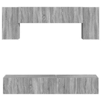 TV Cabinet Set Wall-mounted 4 pcs Grey Sonoma Engineered Wood