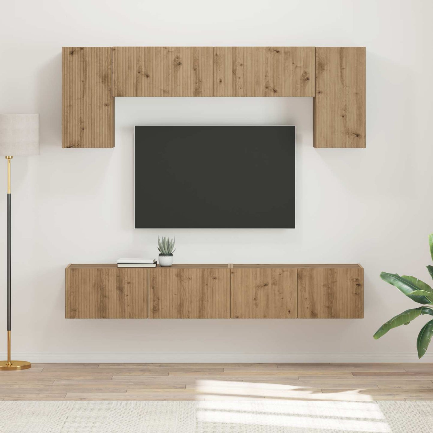 TV Cabinet Set 4 pcs Artisan Oak Engineered Wood