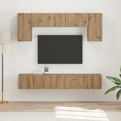 TV Cabinet Set 4 pcs Artisan Oak Engineered Wood