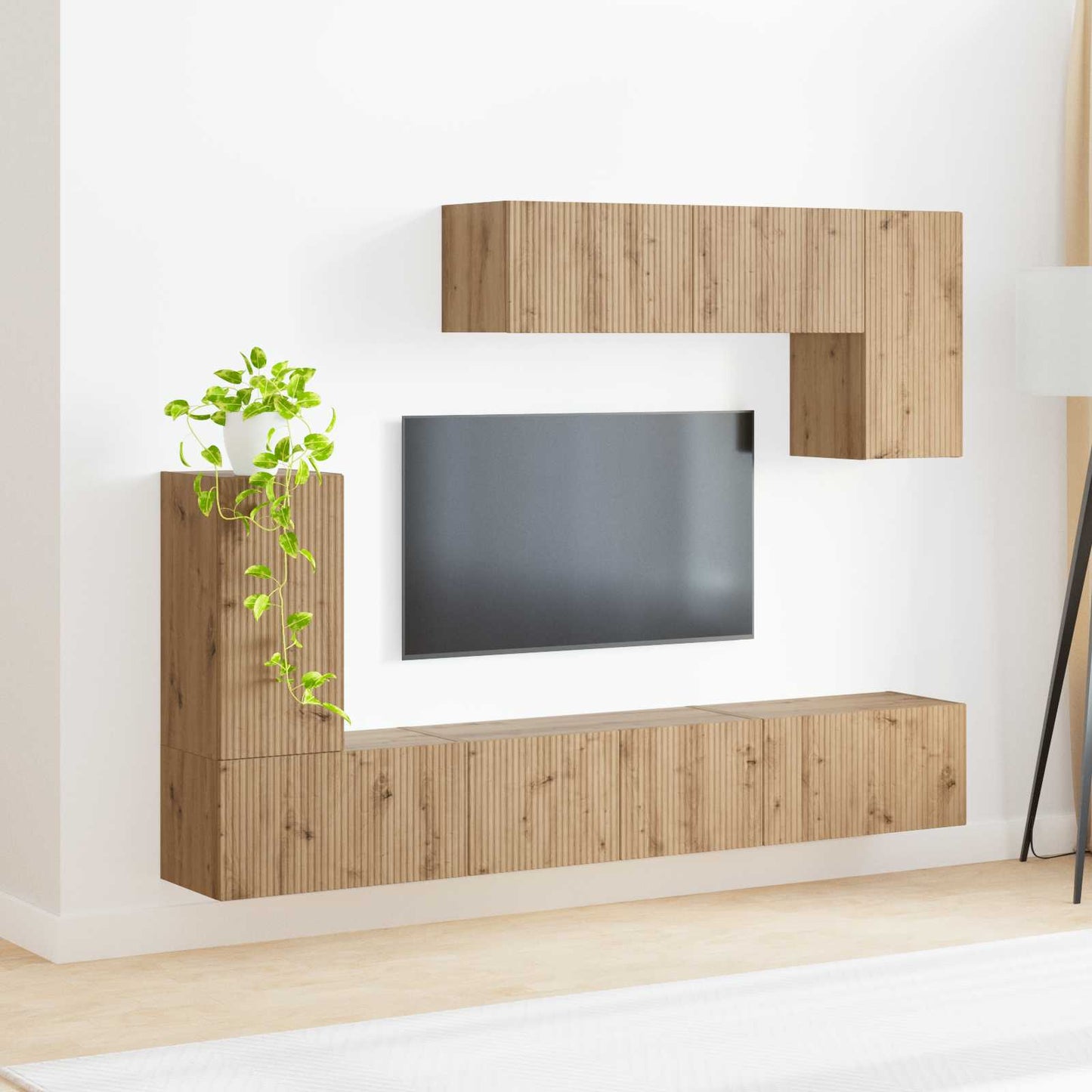TV Cabinet Set 4 pcs Artisan Oak Engineered Wood