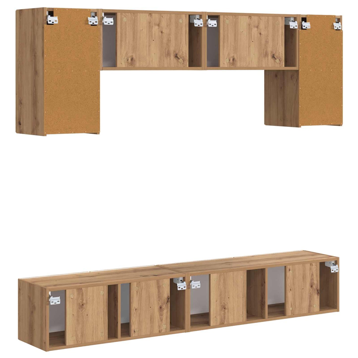 TV Cabinet Set 4 pcs Artisan Oak Engineered Wood