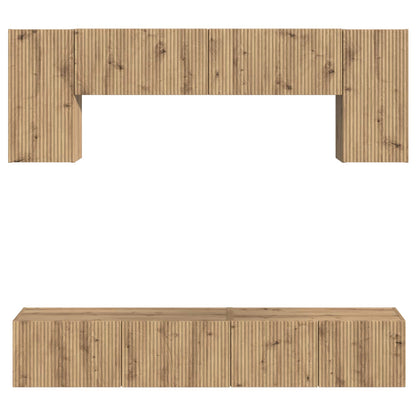 TV Cabinet Set 4 pcs Artisan Oak Engineered Wood