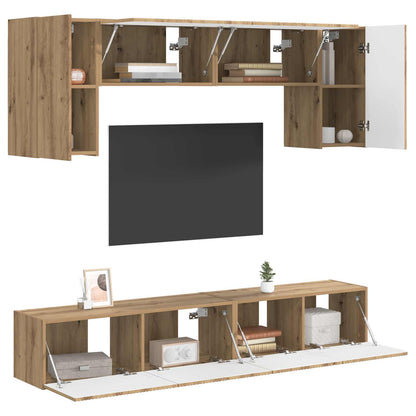 TV Cabinet Set 4 pcs Artisan Oak Engineered Wood