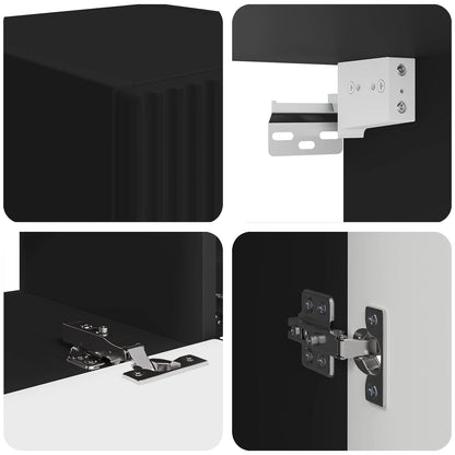 TV Cabinet Set 5 pcs Black Engineered Wood