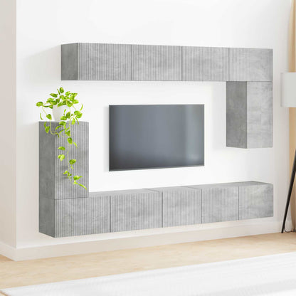 TV Cabinet Set Wall-mounted 5 pcs Concrete Grey Engineered Wood