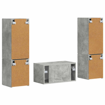 TV Cabinet Set 5 pcs Concrete Grey Engineered Wood
