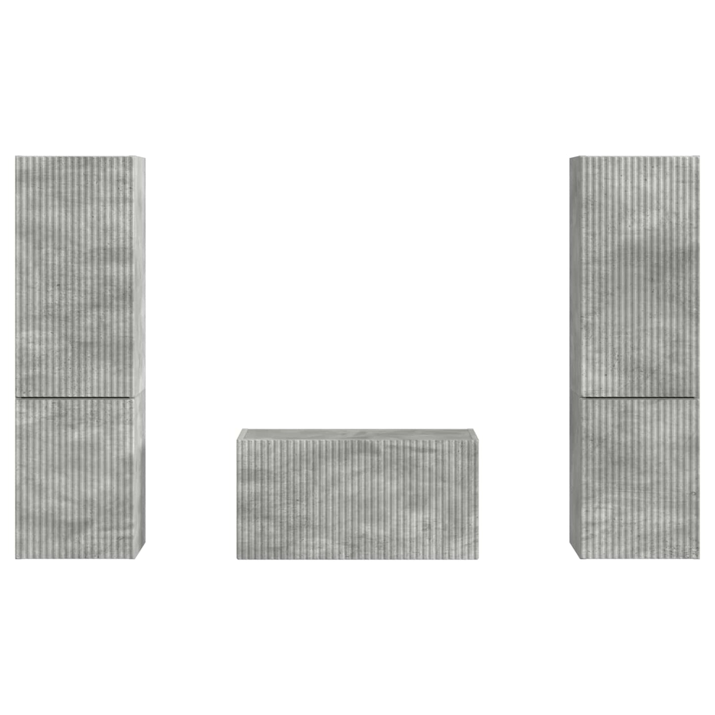 TV Cabinet Set 5 pcs Concrete Grey Engineered Wood