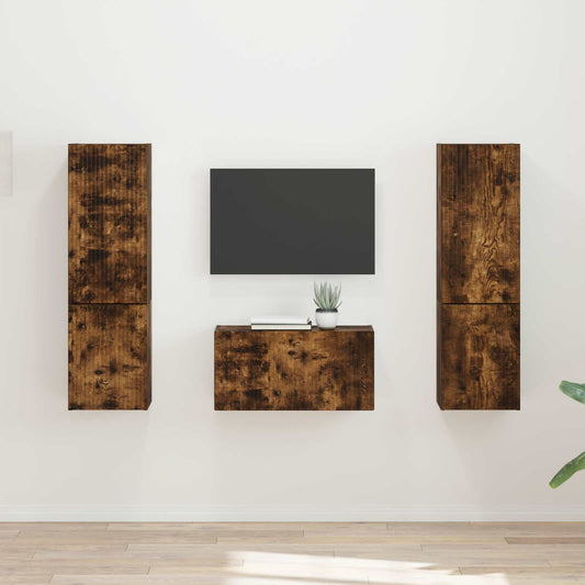 TV Cabinet Set 5 pcs Smoked Oak Engineered Wood