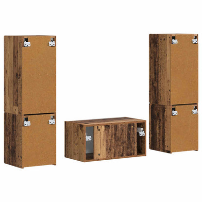 TV Cabinet Set 5 pcs Old Wood Engineered Wood