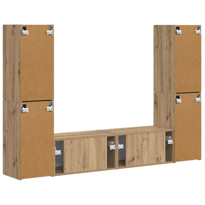 TV Cabinet Set 6 pcs Artisan Oak Engineered Wood
