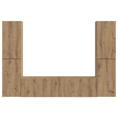 TV Cabinet Set 6 pcs Artisan Oak Engineered Wood