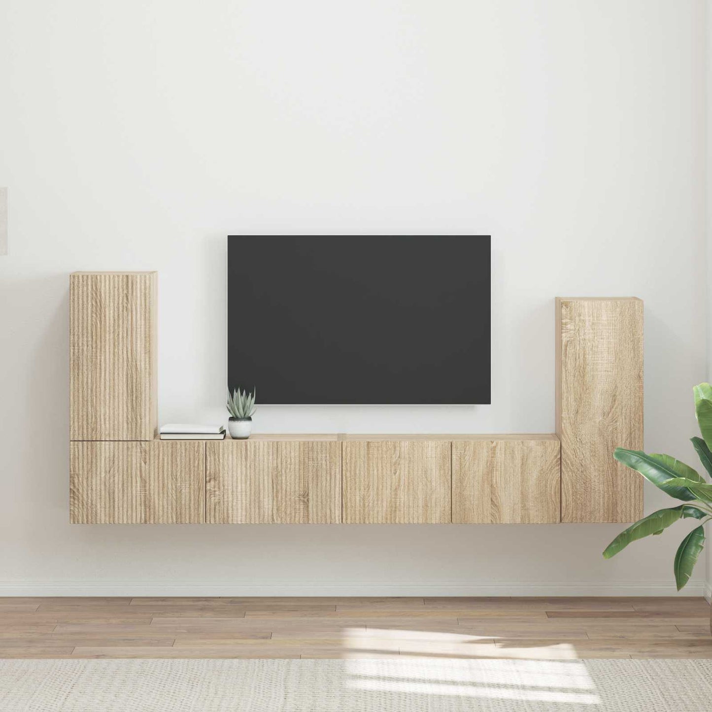 TV Cabinet Set 4 pcs Sonoma Oak Engineered Wood