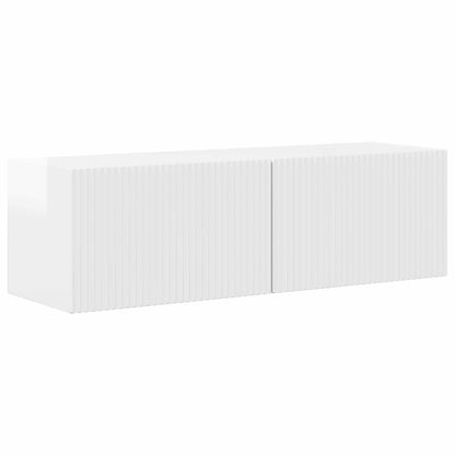 TV Cabinet Set 4 pcs High Gloss White Engineered Wood