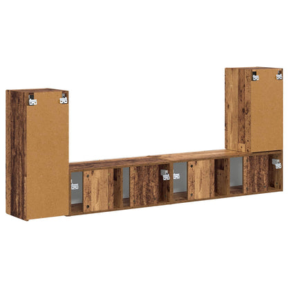 TV Cabinet Set 4 pcs Old Wood Engineered Wood