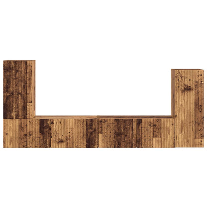 TV Cabinet Set 4 pcs Old Wood Engineered Wood