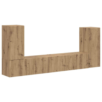 TV Cabinet Set 4 pcs Artisan Oak Engineered Wood