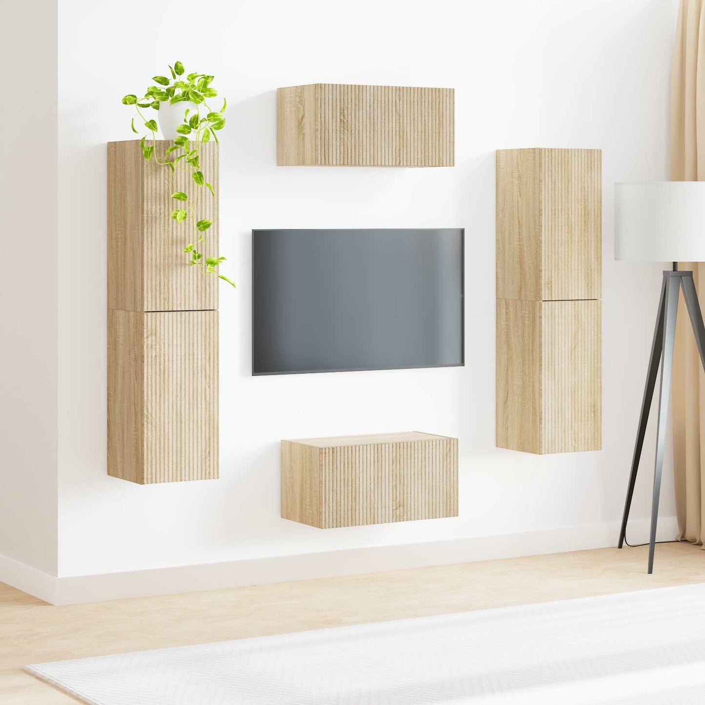 TV Cabinet Set 6 pcs Sonoma Oak Engineered Wood