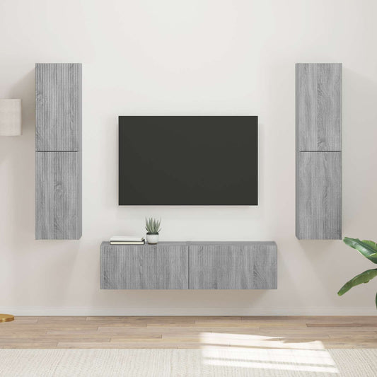 TV Cabinet Set 6 pcs Grey Sonoma Engineered Wood