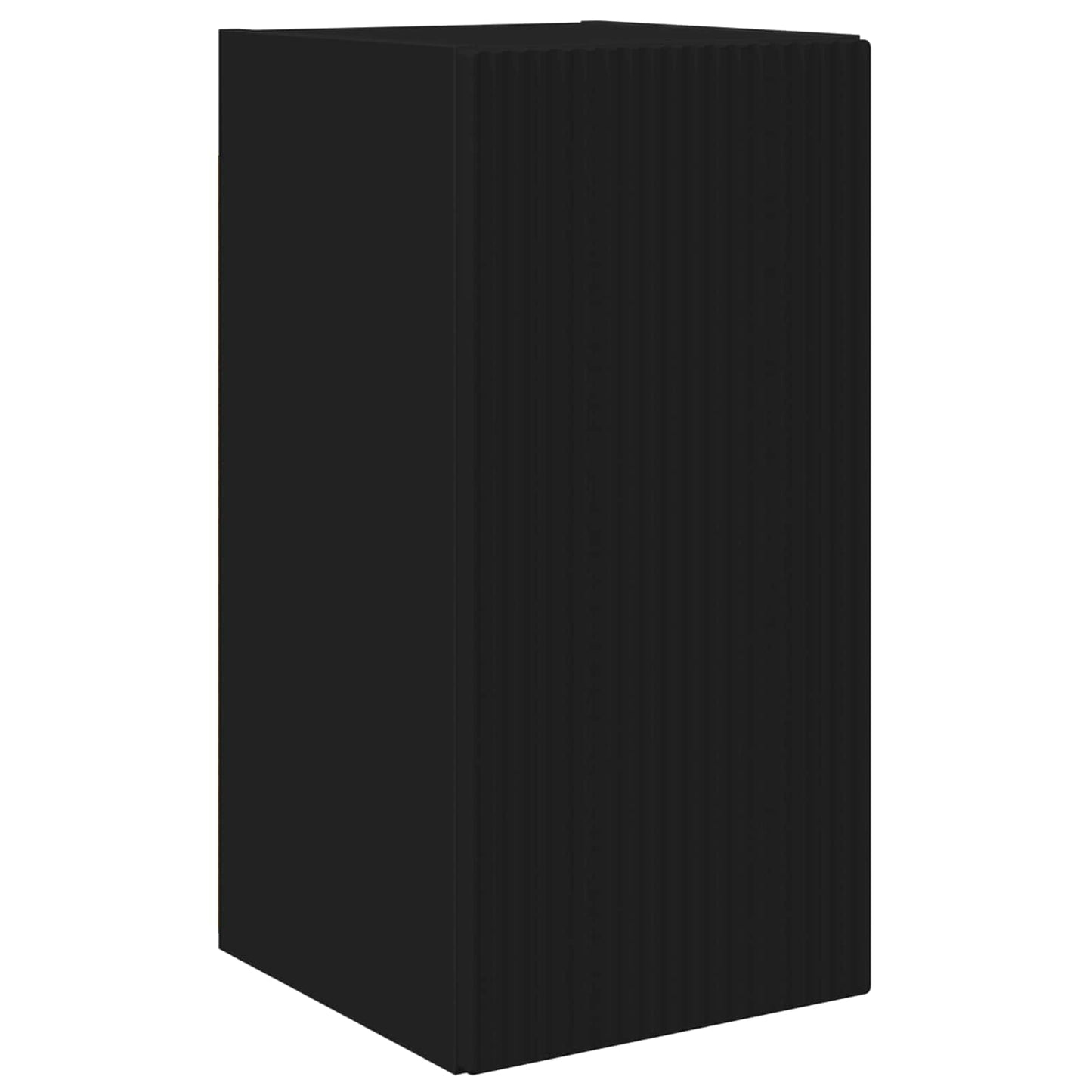 TV Cabinet Set 8 pcs Black Engineered Wood