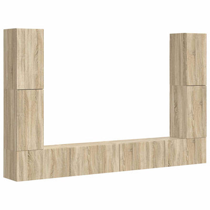 TV Cabinet Set 8 pcs Sonoma Oak Engineered Wood