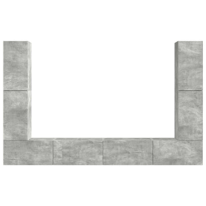 TV Cabinet Set 8 pcs Concrete Grey Engineered Wood