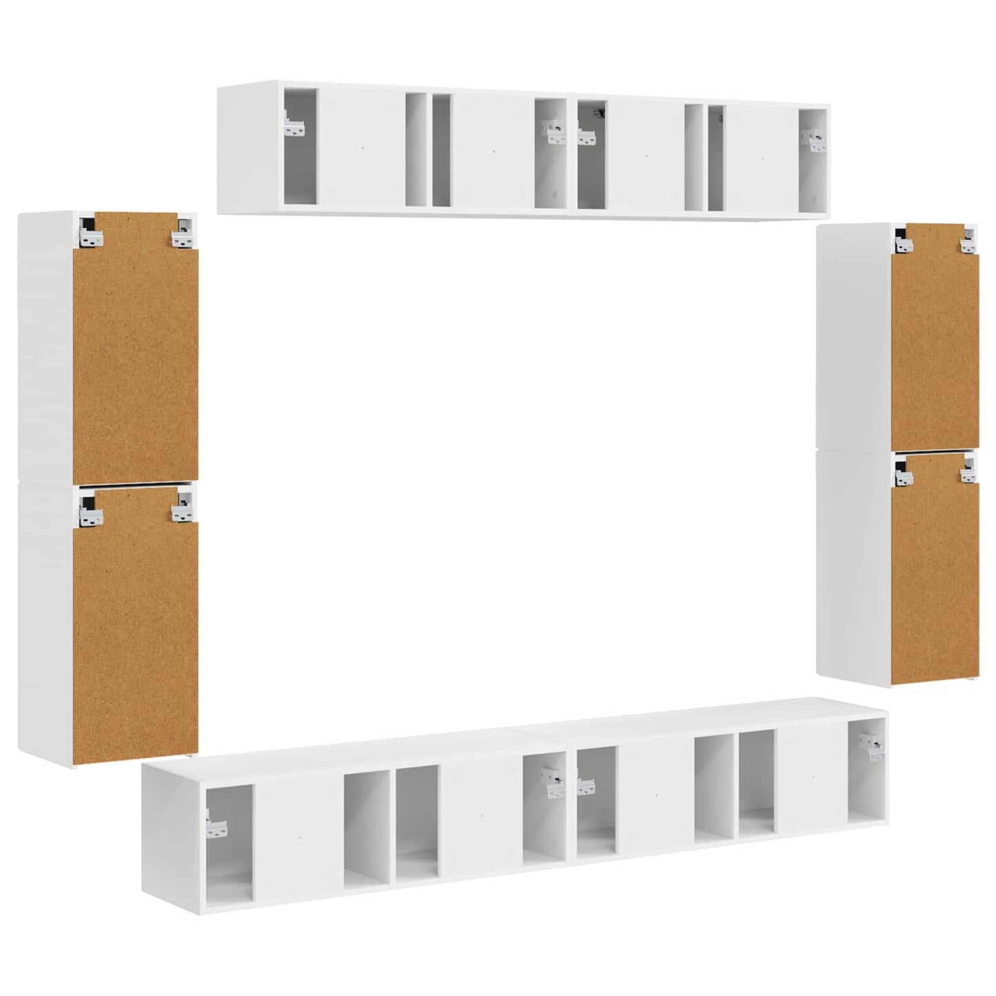 TV Cabinet 8 pcs White