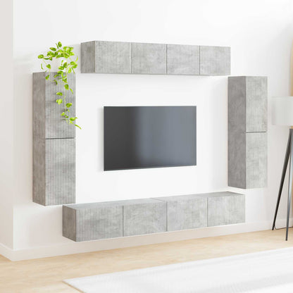 TV Cabinet 8 pcs Concrete Grey