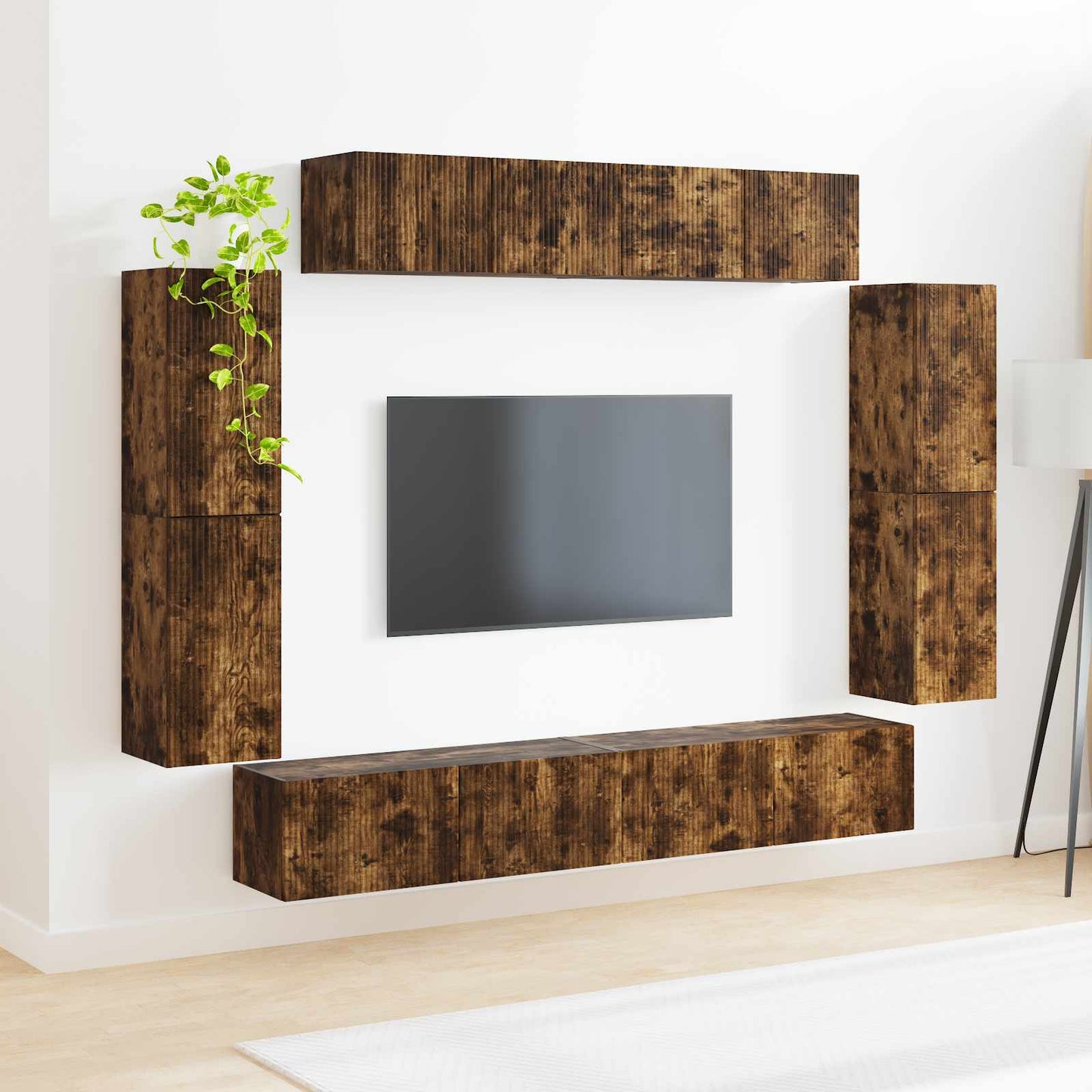 TV Cabinet 8 pcs Smoked Oak