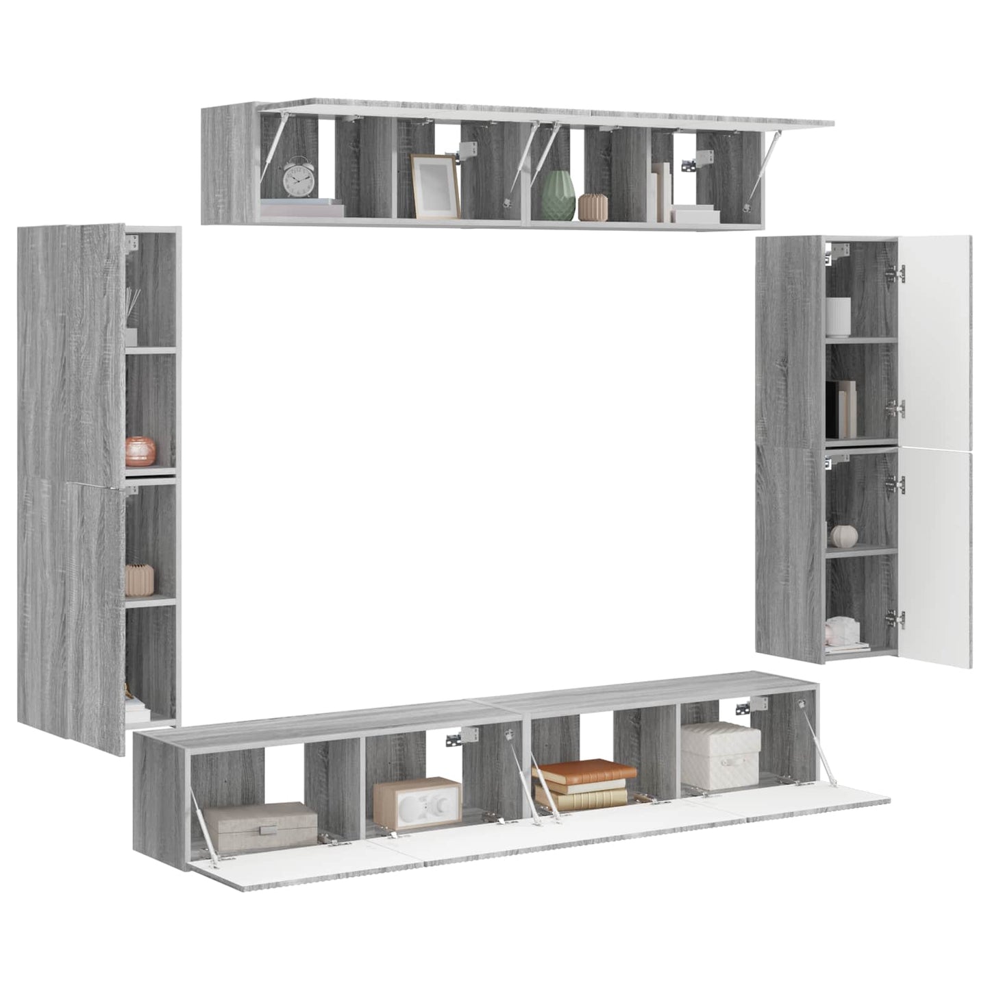 TV Cabinet 8 pcs Grey Sonoma