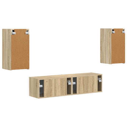 TV Cabinet Set 4 pcs Sonoma Oak Engineered Wood