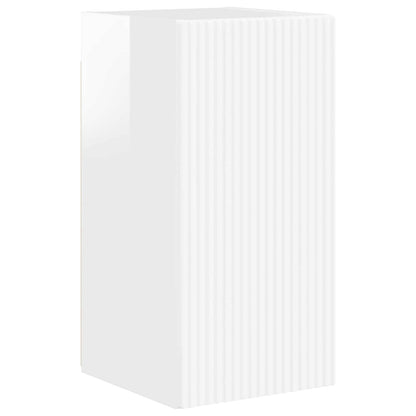 TV Cabinet Set 4 pcs High Gloss White Engineered Wood