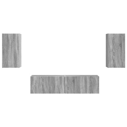 TV Cabinet Set 4 pcs Grey Sonoma Engineered Wood